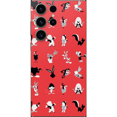 Looney Tunes Identity Red Pattern Galaxy S25 Ultra Skin